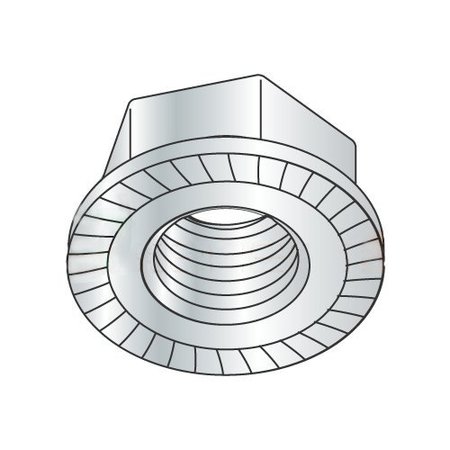 NEWPORT FASTENERS Serrated Lock Nut, 7/16"-14, Steel, Zinc Plated, 500 PK 910911